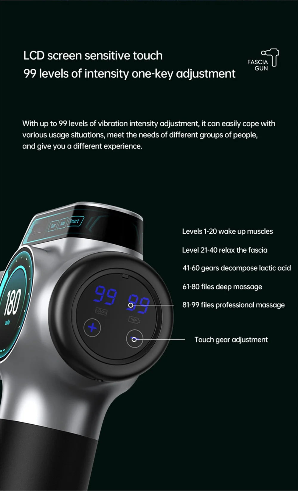 99-Level Deep Tissue Massage Gun – Electric Muscle & Fascia Relaxation Tool