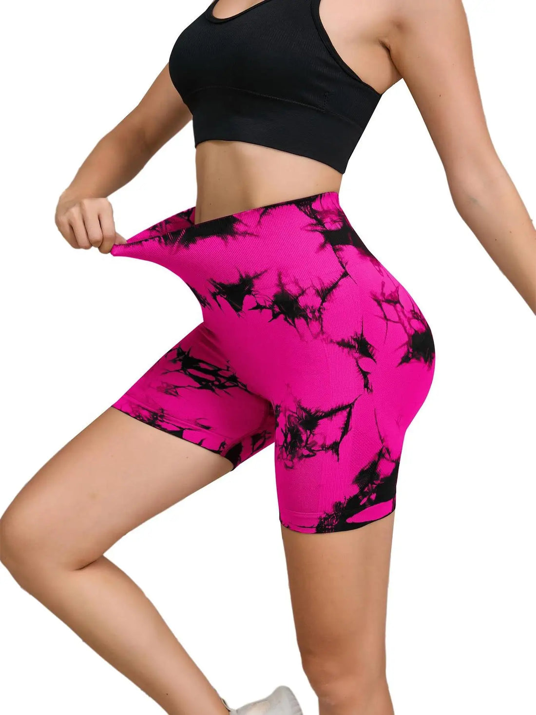 Tie-Dye High Waist Women’s Fitness & Yoga Shorts – Hip-Lifting