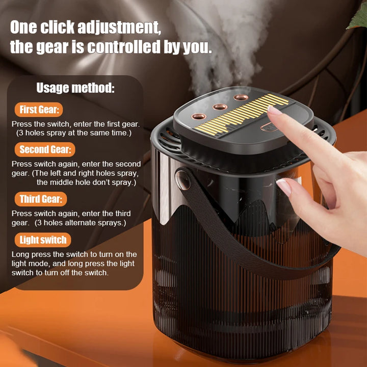 3L Cool Mist Air Humidifier – USB Aroma Diffuser for Home & Office