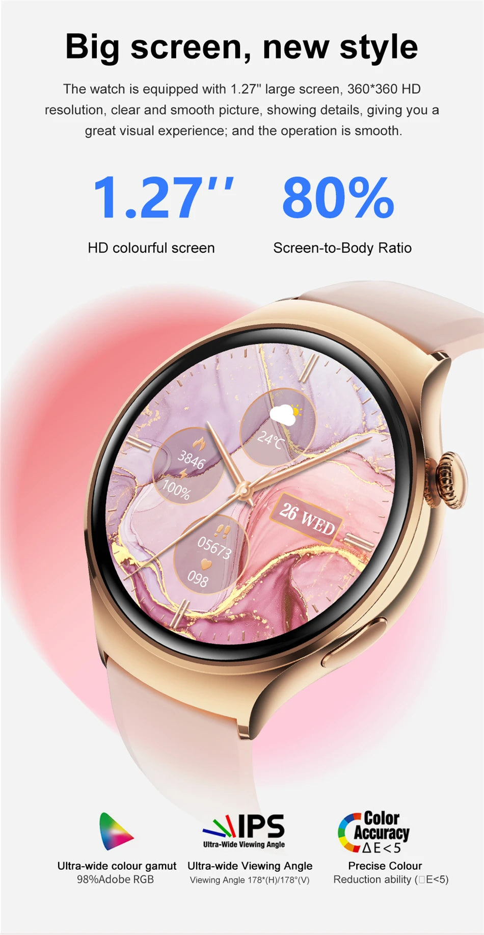 Women’s GPS Smartwatch with NFC, Bluetooth Call & Health Tracking