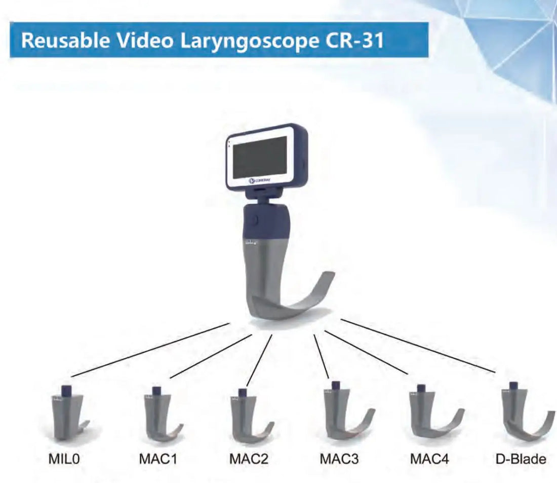 3.5" Video Laryngoscope – Digital Color Scope with Reusable Sterilizable Blades