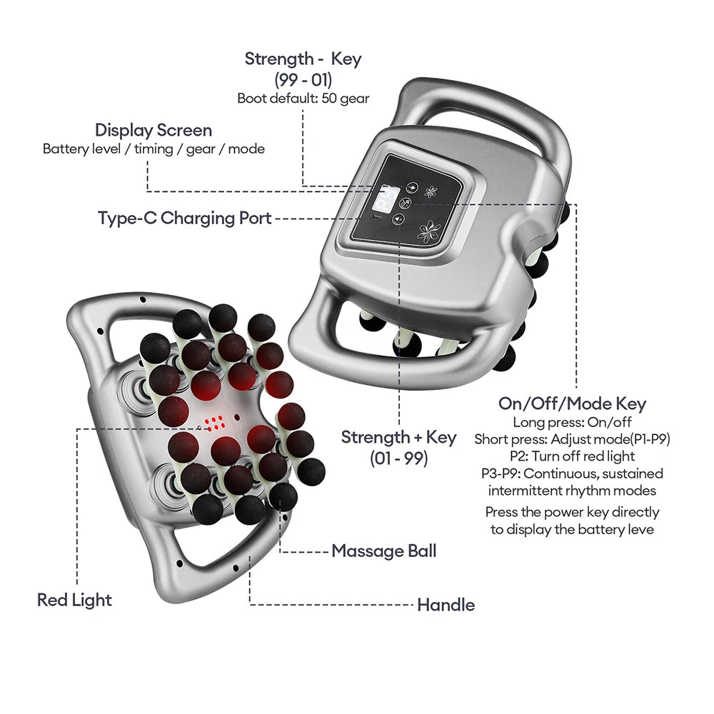 24-Head High-Frequency Massage Gun with 99 Speed Levels
