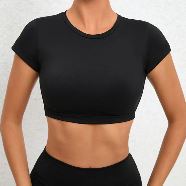 Hearuisavy Women’s Backless Workout Crop Top – Breathable Sports Shirt