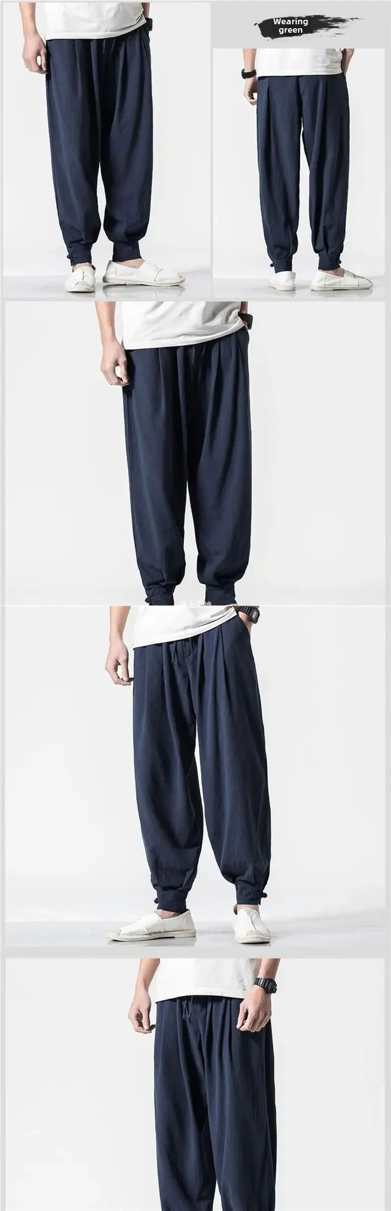 Loose-Fit Cotton Linen Monk Pants – Unisex Zen Meditation Trousers
