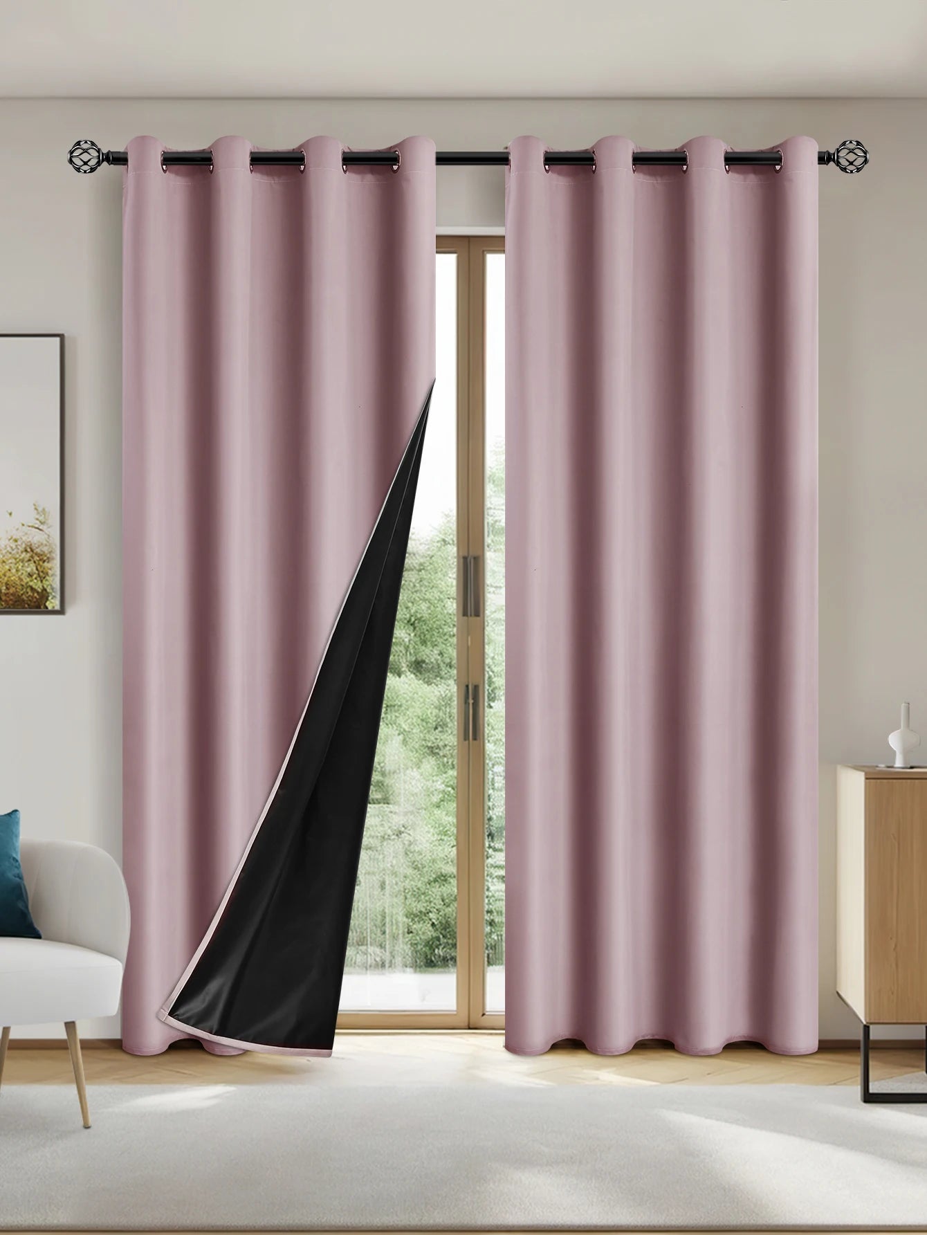 Solid Blackout Curtain with Grommets – Bedroom Privacy Drapes