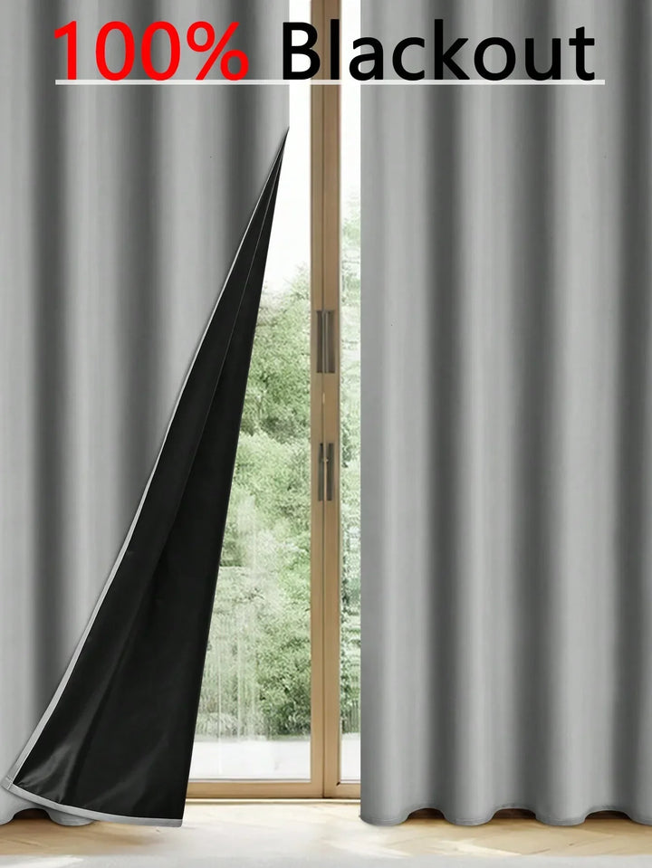 Solid Blackout Curtain with Grommets – Bedroom Privacy Drapes