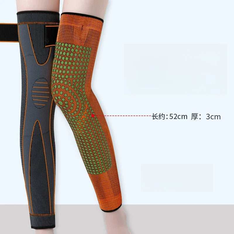 Pair Non-Slip Elastic Knee Pads – Long Leg Sleeve Bandage, Pressurized Support for Running, Sports, Warmth & Protection