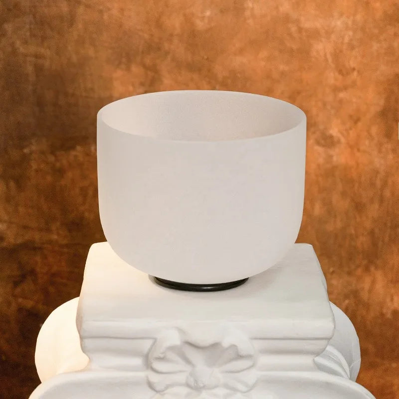 Handmade White Crystal Singing Bowl – Sound Healing & Meditation Instrument