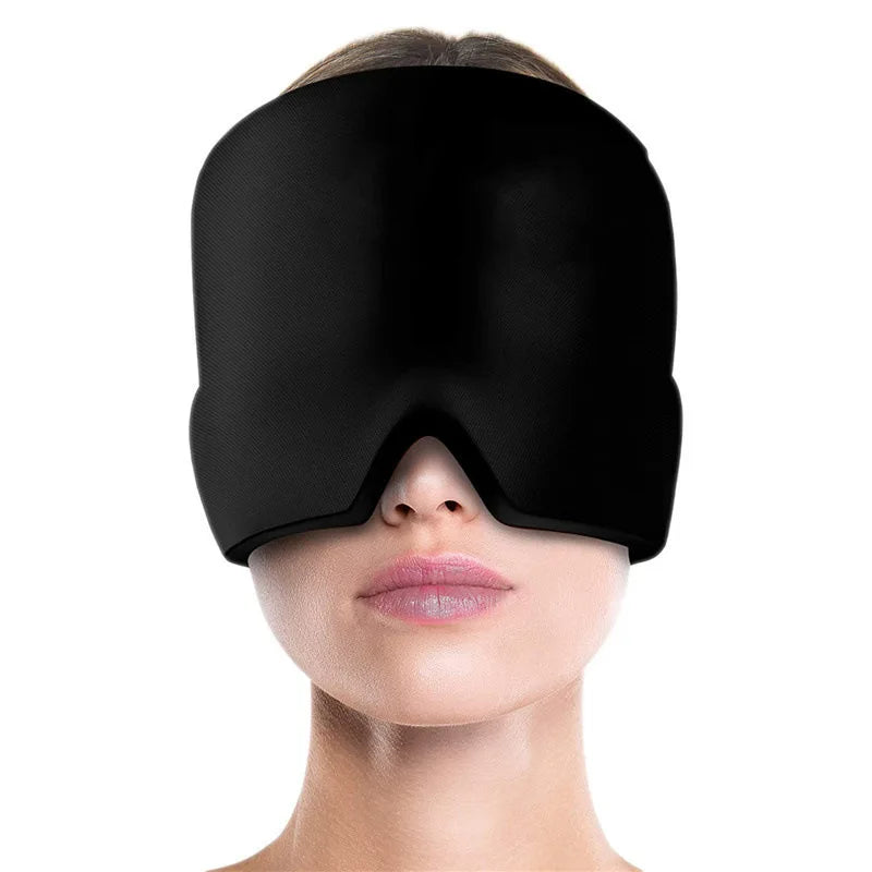 Gel Ice Headache Relief Hat – Cold Compress Therapy Cap & Eye Mask for Migraine, Stress & Pain Relief