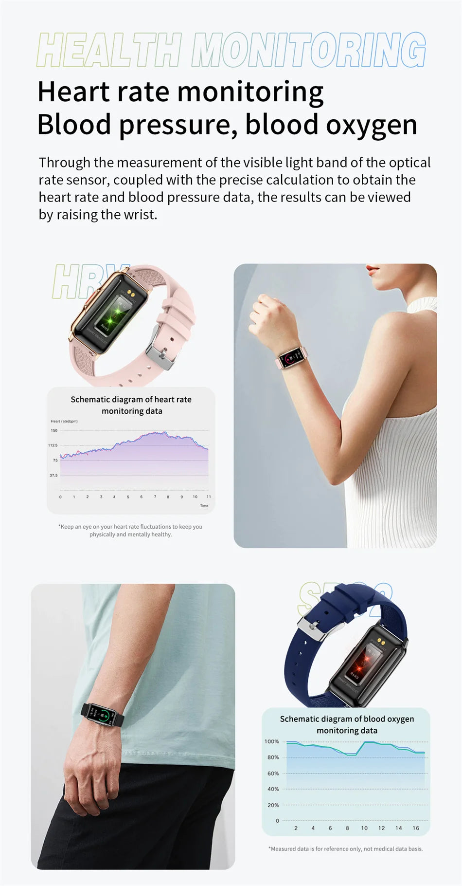 Smart Bracelet Watch – Android iOS Compatible, Waterproof Fitness Tracker with Heart Rate Monitor & 20+ Sports Modes, Gift for Men & Women