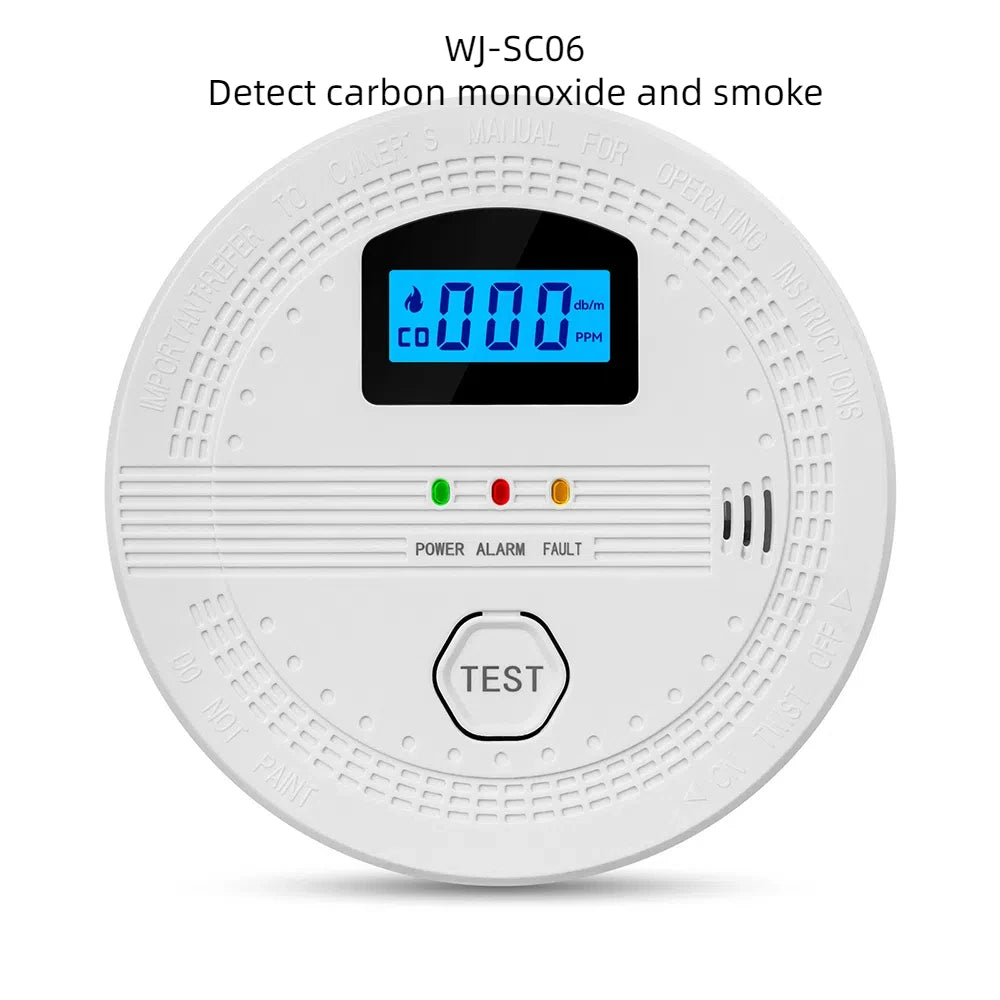 Independent CO Alarm Sensor – Carbon Monoxide Detector with LCD Display & 85dB High-Sensitivity Warning for Home & Hotel