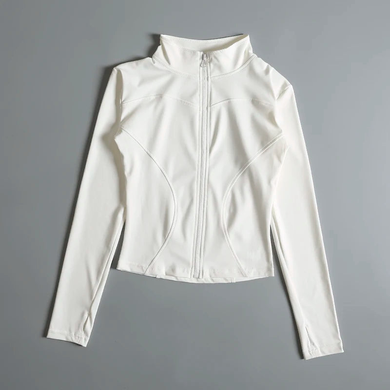 Women’s Cropped Gym & Yoga Zip-Up Sports Jacket