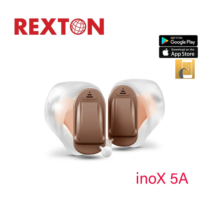 Rexton InoX 5A Invisible ITC CIC Digital Hearing Aid with App Control, 8 Channels