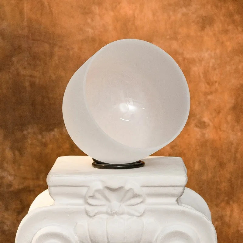 Handmade White Crystal Singing Bowl – Sound Healing & Meditation Instrument