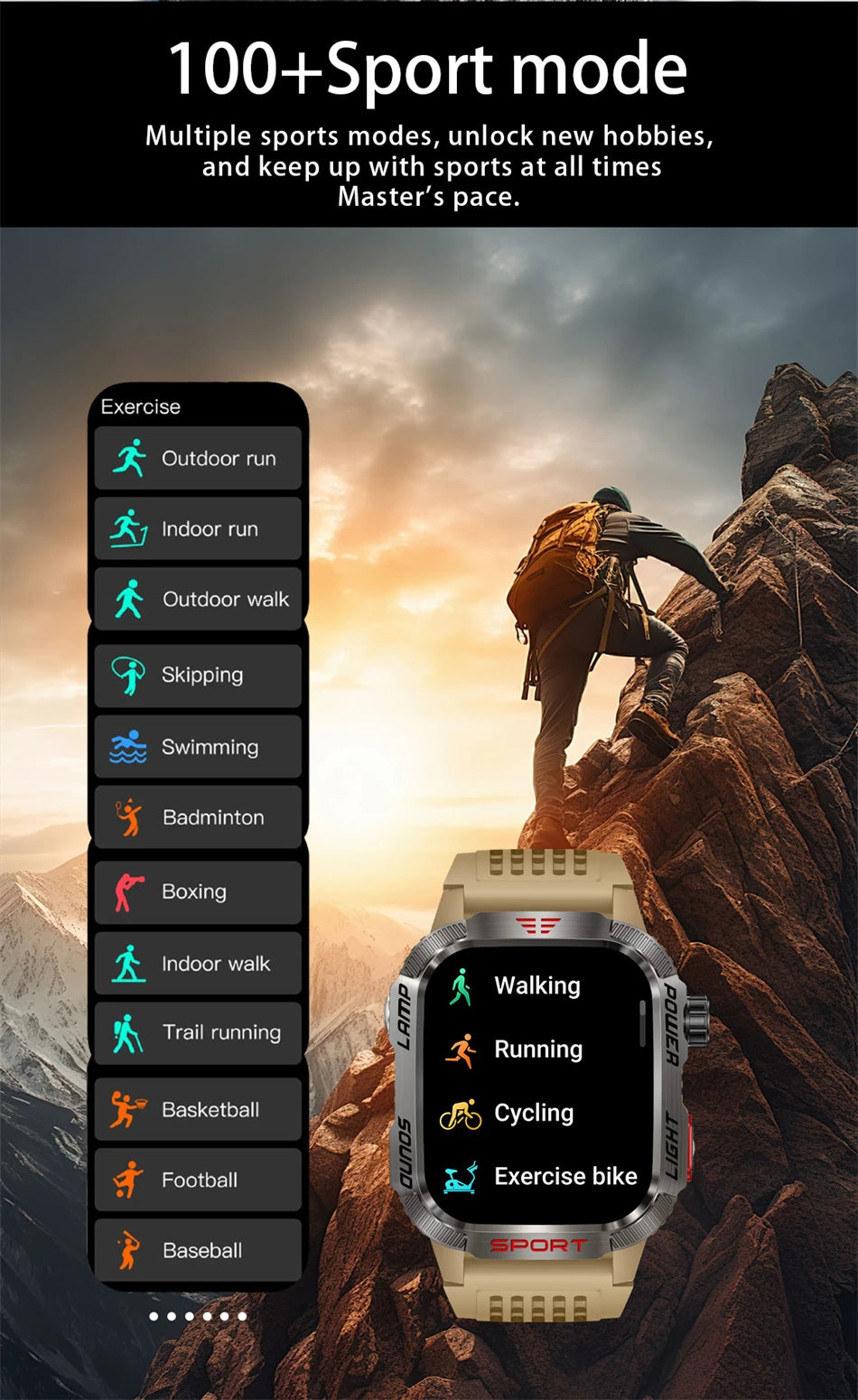 Men’s Military GPS Smartwatch – Outdoor Sport Tracker with Compass & Flashlight