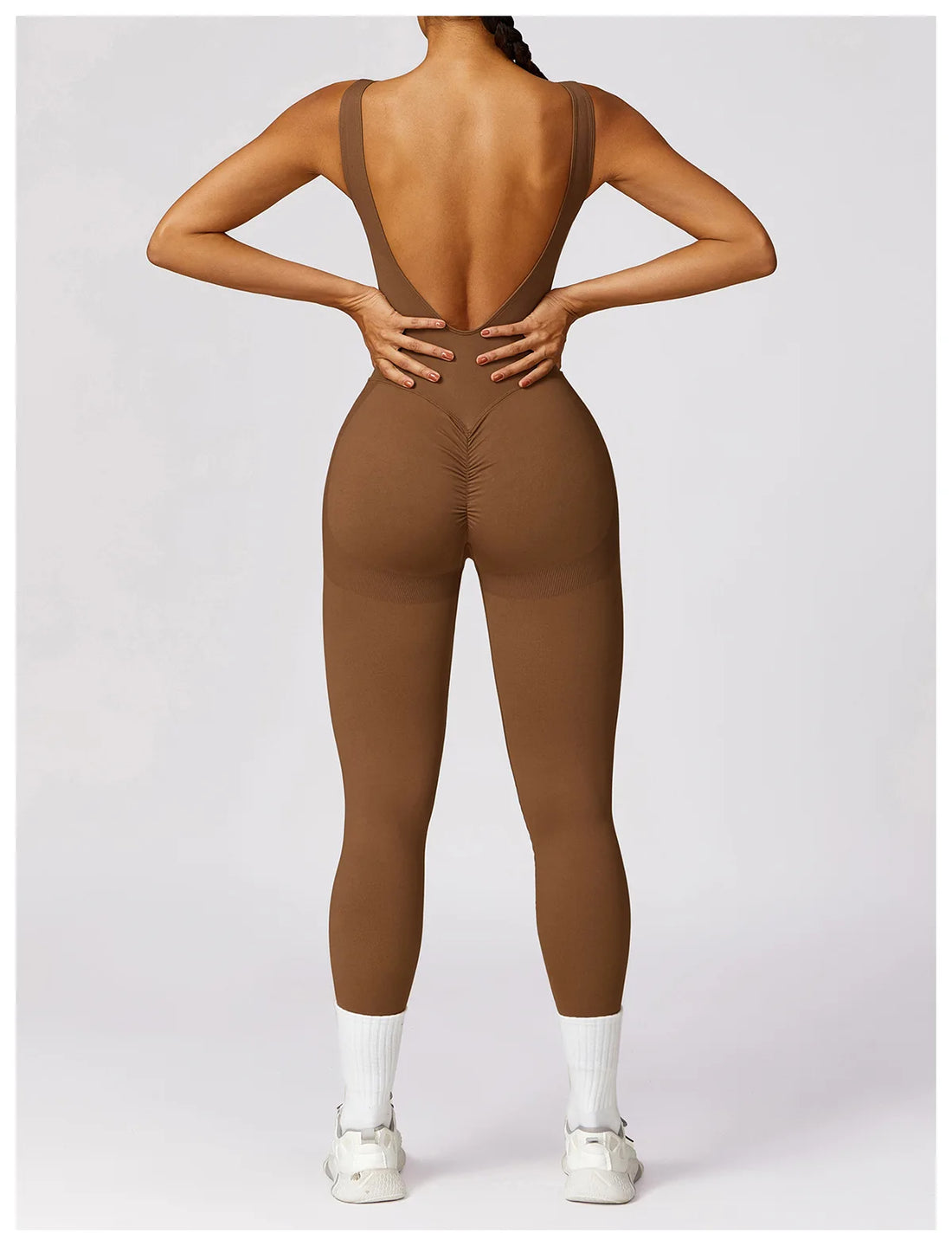 Women’s One-Piece Sporty Jumpsuit – Backless Yoga Suit with Leggings, Gym & Pilates Sportswear