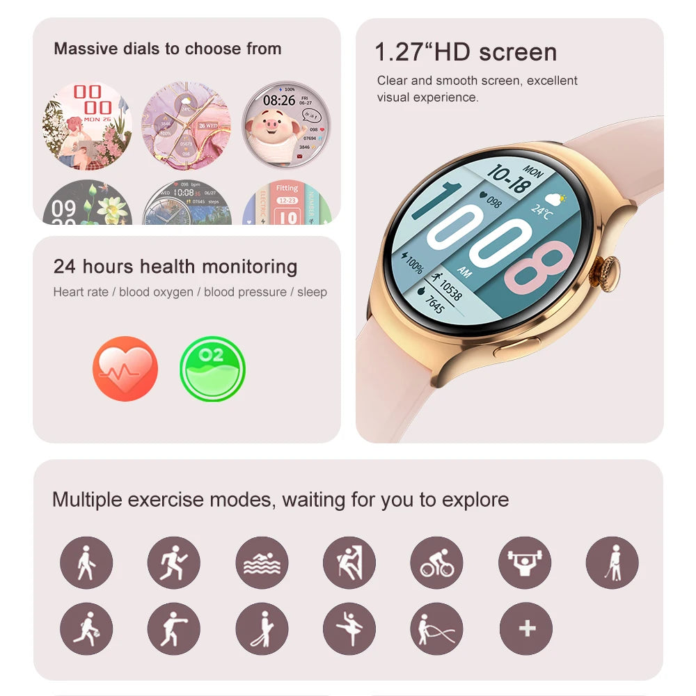 Women’s GPS Smartwatch with NFC, Bluetooth Call & Health Tracking