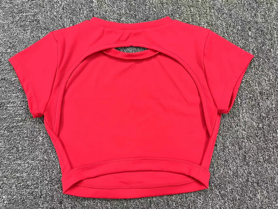 Hearuisavy Women’s Backless Workout Crop Top – Breathable Sports Shirt
