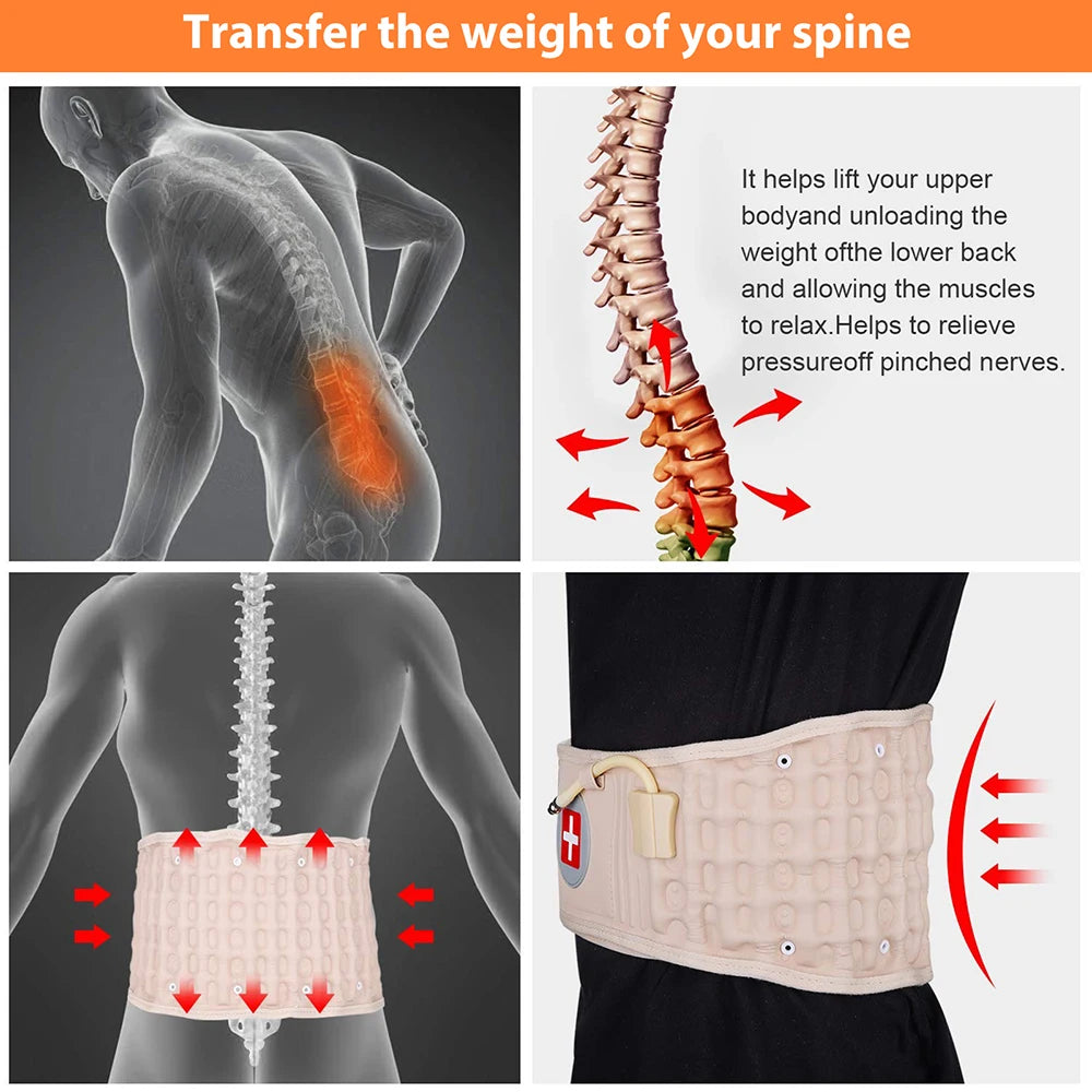 Adjustable Inflatable Lumbar Traction Belt – Spine & Back Support