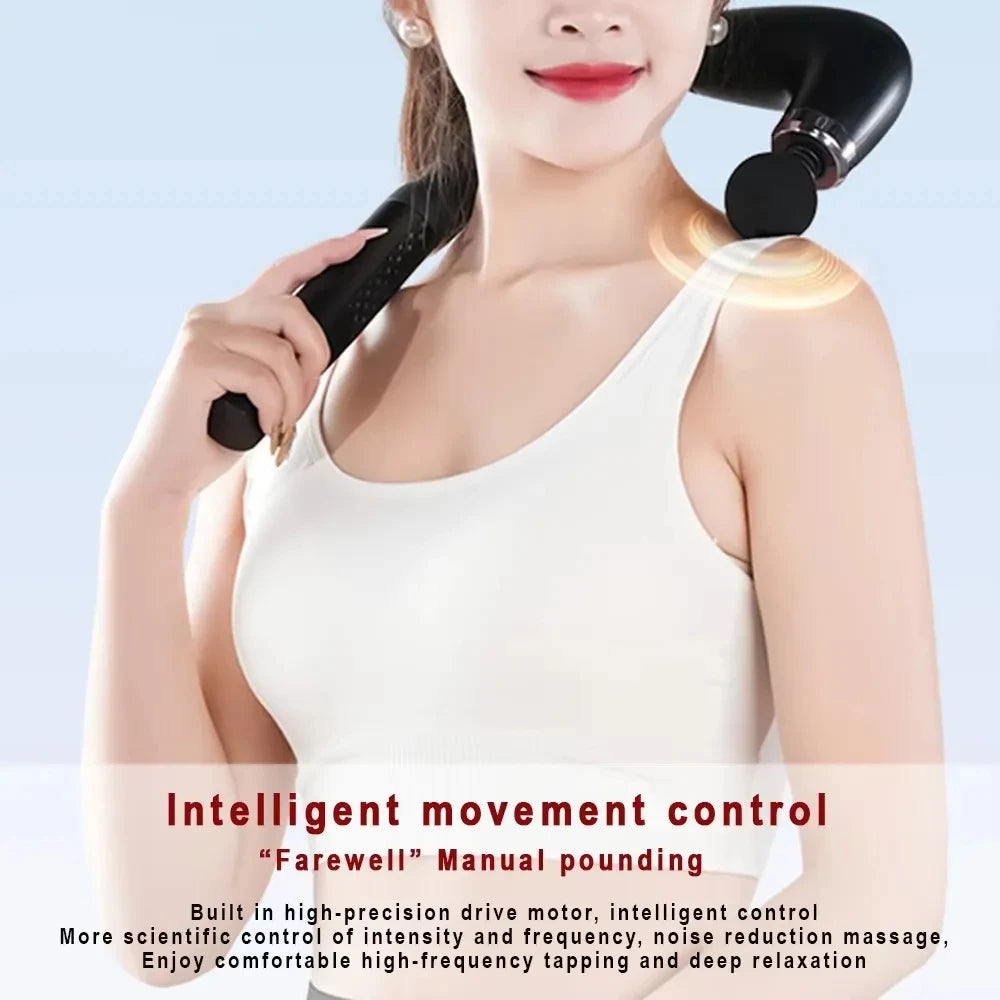 Smart Massage Gun – Rechargeable Handheld Electric Massager Hammer for Back & Full Body Relaxation