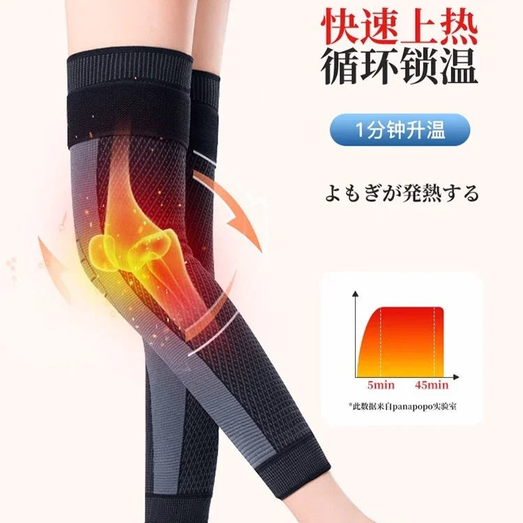 Pair Non-Slip Elastic Knee Pads – Long Leg Sleeve Bandage, Pressurized Support for Running, Sports, Warmth & Protection