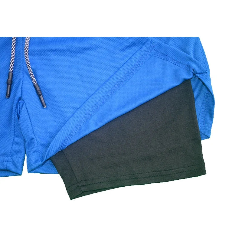 Men’s 2-in-1 Double Layer Gym Shorts – Quick-Dry Workout & Running Shorts