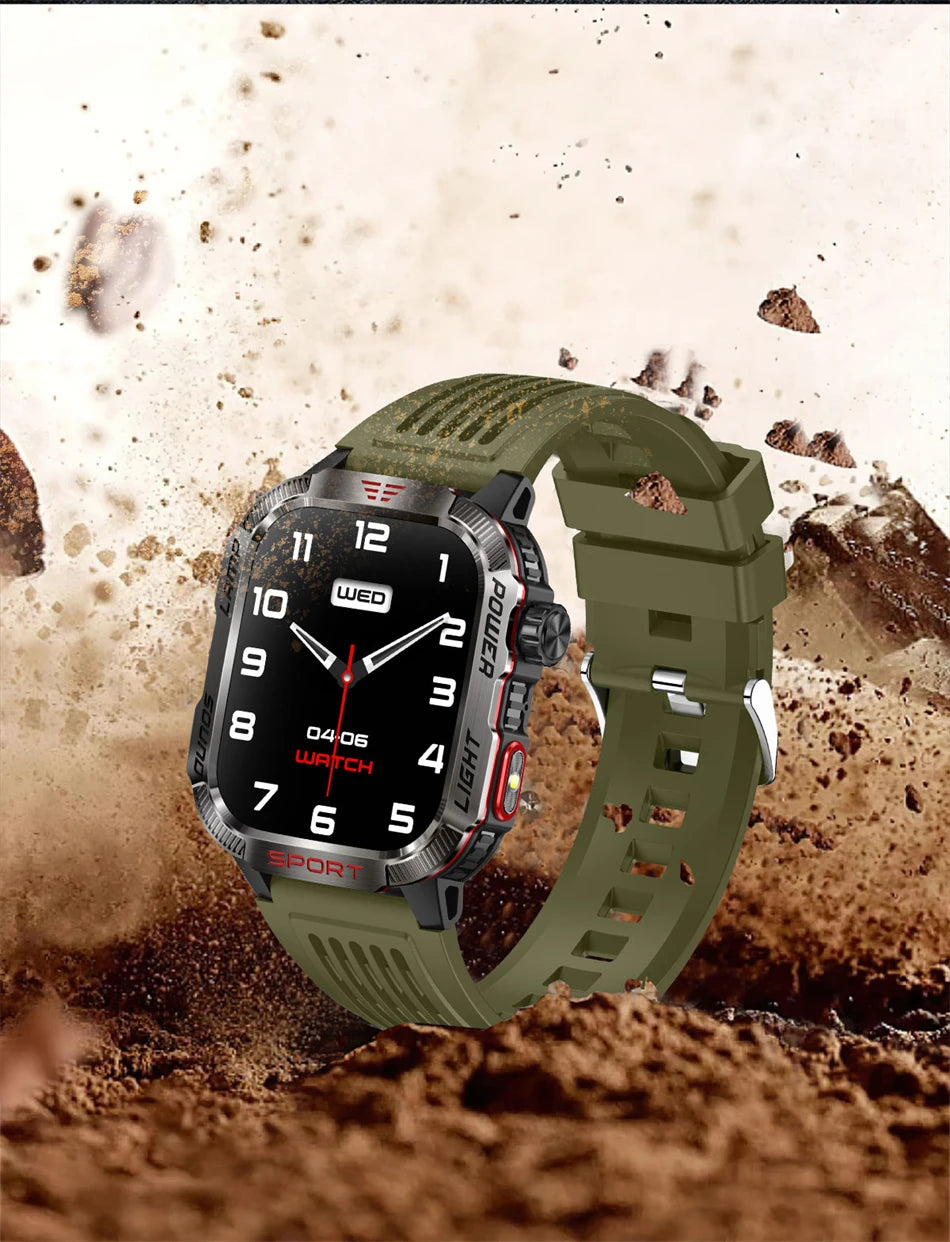Men’s Military GPS Smartwatch – Outdoor Sport Tracker with Compass & Flashlight