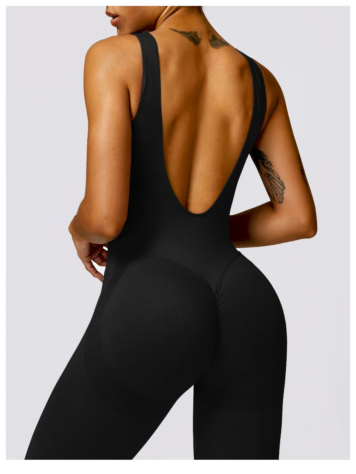 Women’s One-Piece Sporty Jumpsuit – Backless Yoga Suit with Leggings, Gym & Pilates Sportswear