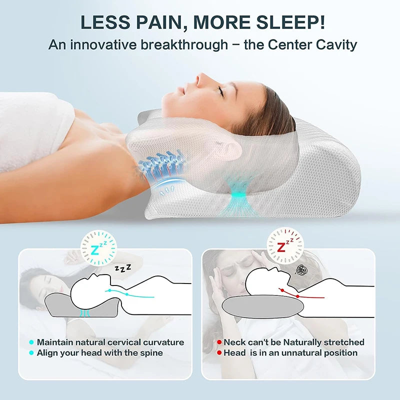 Memory Foam Cervical Pillow – Ergonomic Neck Pain Relief