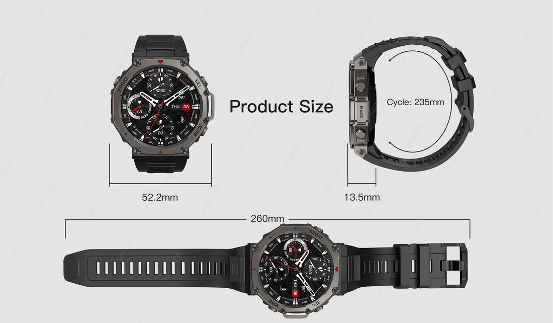 T-Rex 3 GPS Smartwatch – 10ATM Waterproof Military Sports Fitness Watch