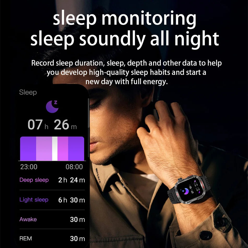 Men’s Military GPS Smartwatch – Outdoor Sport Tracker with Compass & Flashlight
