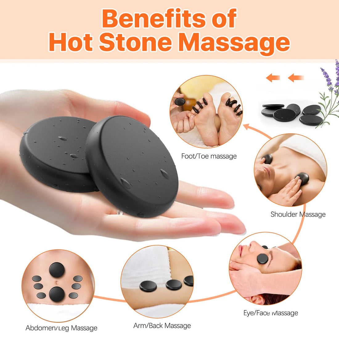 Hot Stone Massage Set – 10 Piece Professional Spa Massage Tools for Relaxation & Therapy