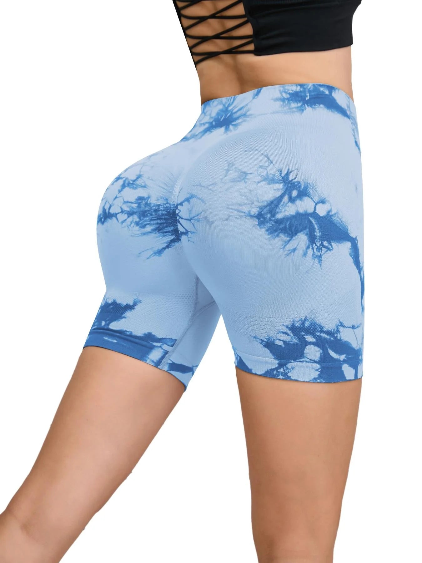 Tie-Dye High Waist Women’s Fitness & Yoga Shorts – Hip-Lifting