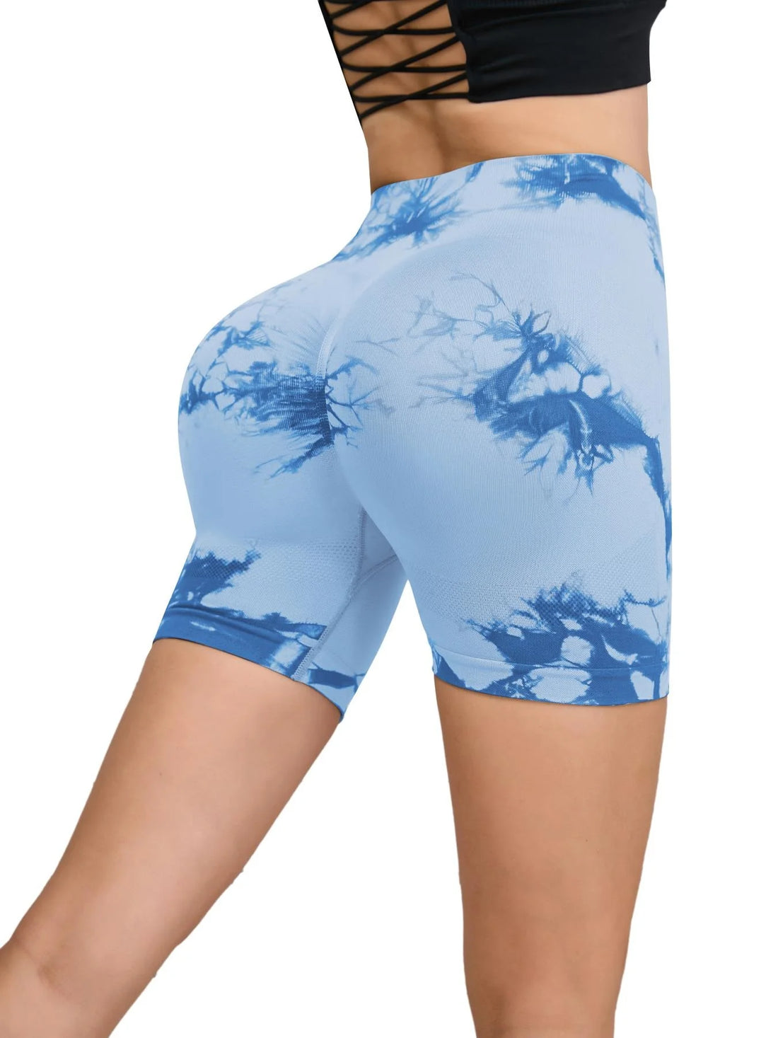 Tie-Dye High Waist Women’s Fitness & Yoga Shorts – Hip-Lifting