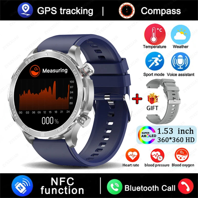 Men’s Smartwatch – AMOLED HD, Bluetooth Call, NFC & GPS