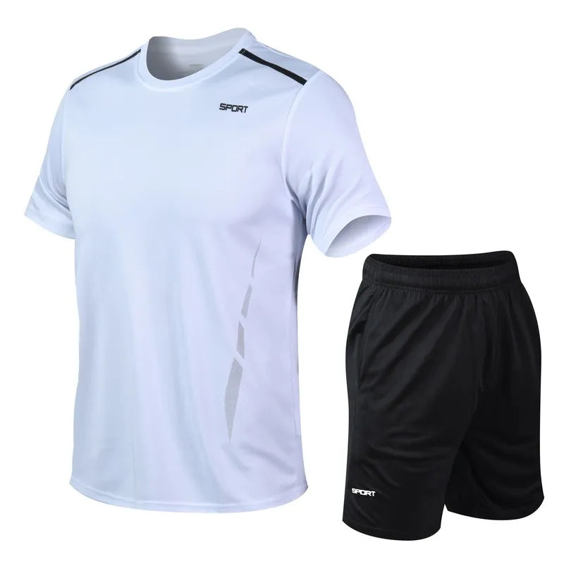 CHRLCK Men’s Quick-Dry Sports Set – Breathable T-Shirt & Shorts