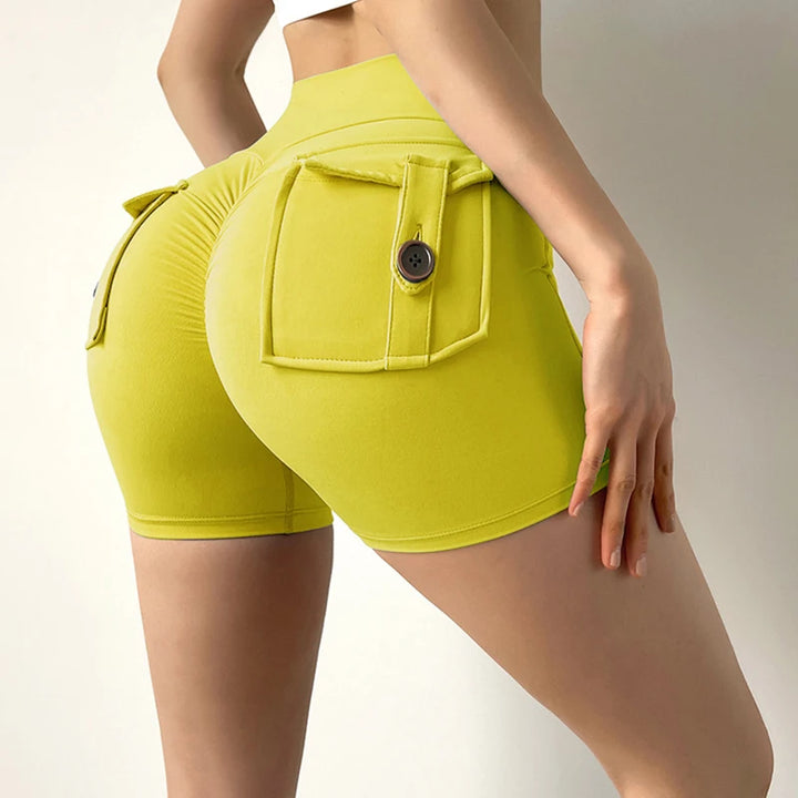 Women's Peach Lift Fitness Shorts – Pocket Yoga Three-Quarter Pants