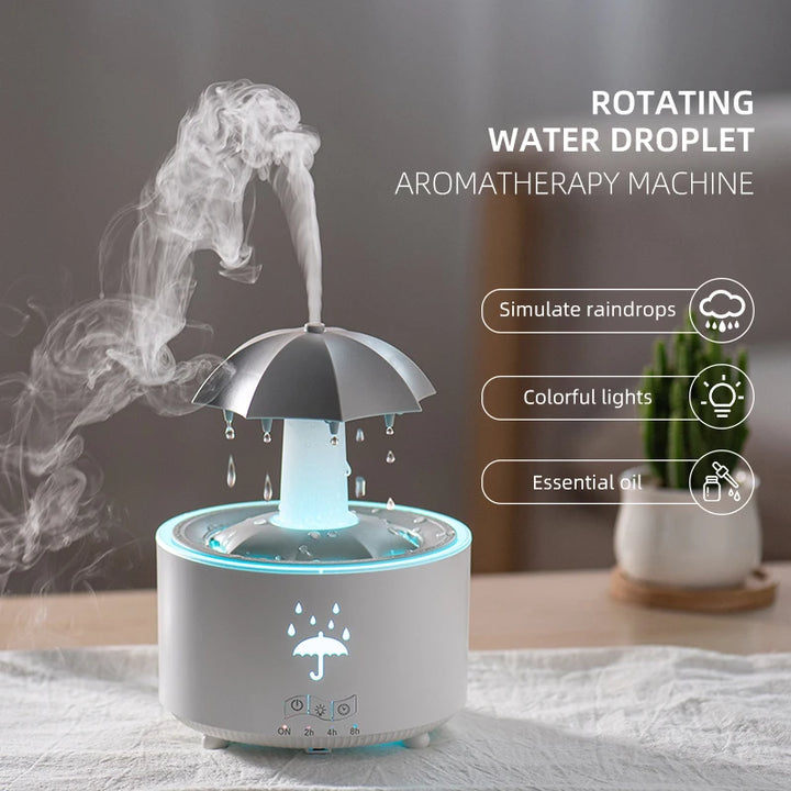 Cloud Rain Humidifier – Raindrop Aroma Diffuser with Remote & Night Light