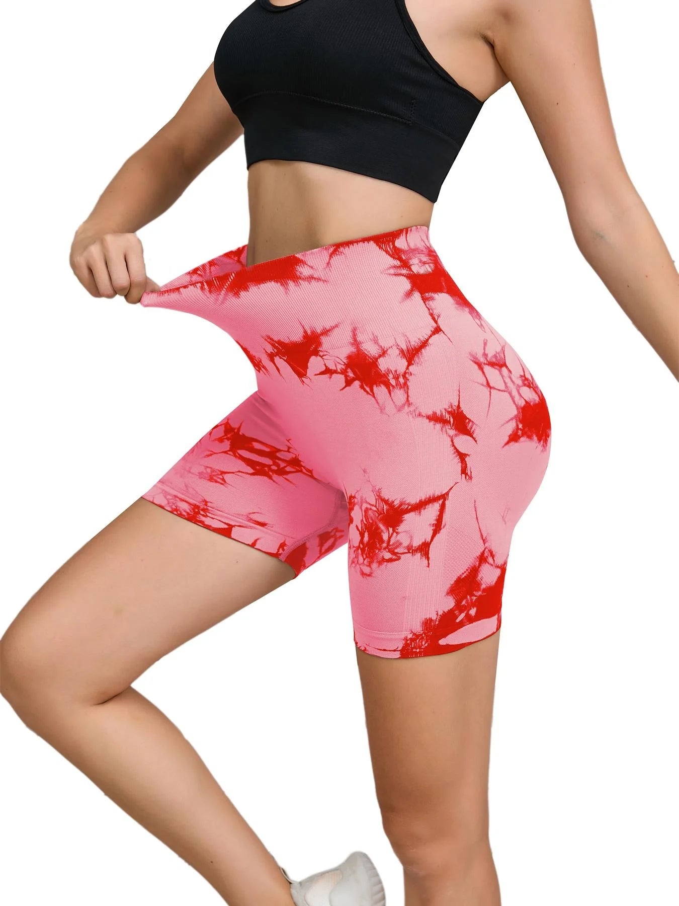 Tie-Dye High Waist Women’s Fitness & Yoga Shorts – Hip-Lifting