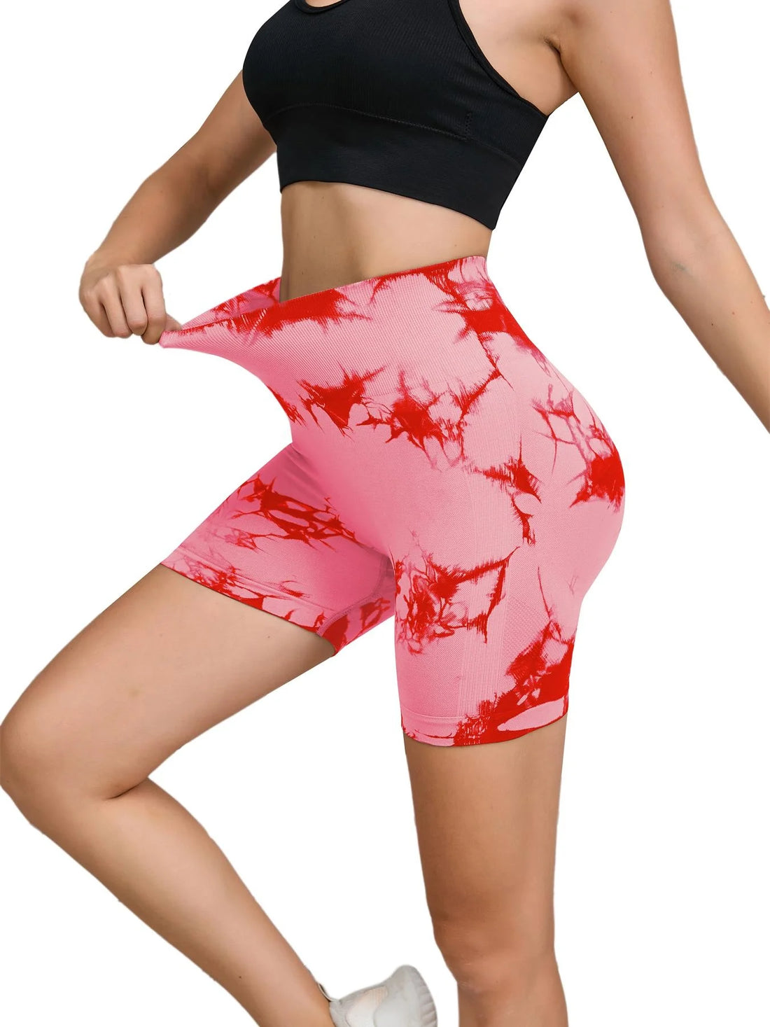 Tie-Dye High Waist Women’s Fitness & Yoga Shorts – Hip-Lifting