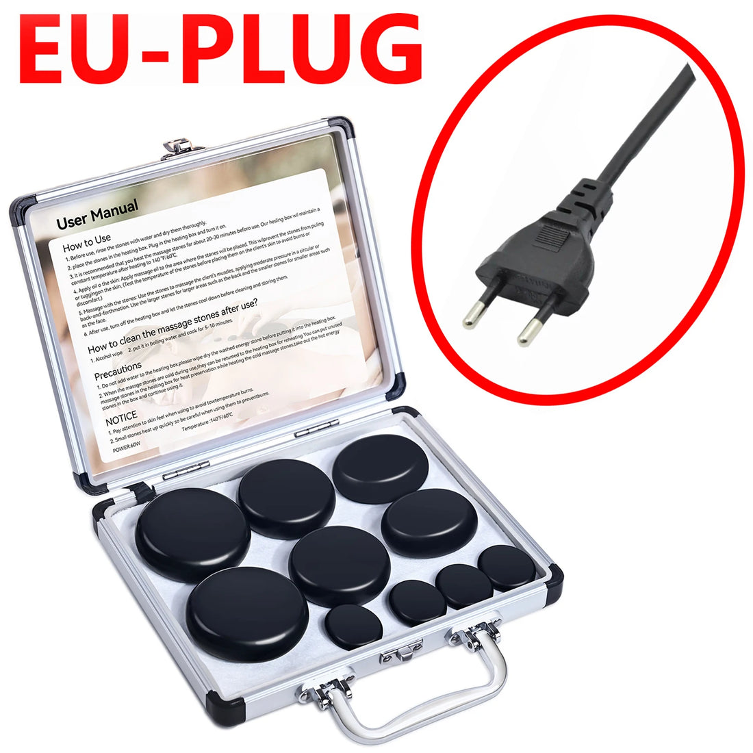 Hot Stone Massage Set – 10 Piece Professional Spa Massage Tools for Relaxation & Therapy