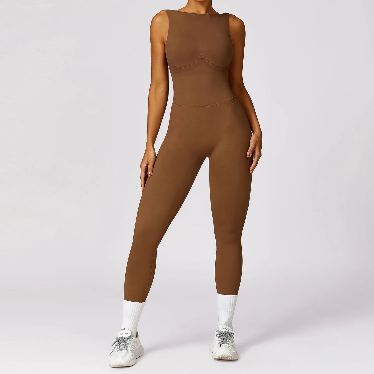 Women’s One-Piece Sporty Jumpsuit – Backless Yoga Suit with Leggings, Gym & Pilates Sportswear