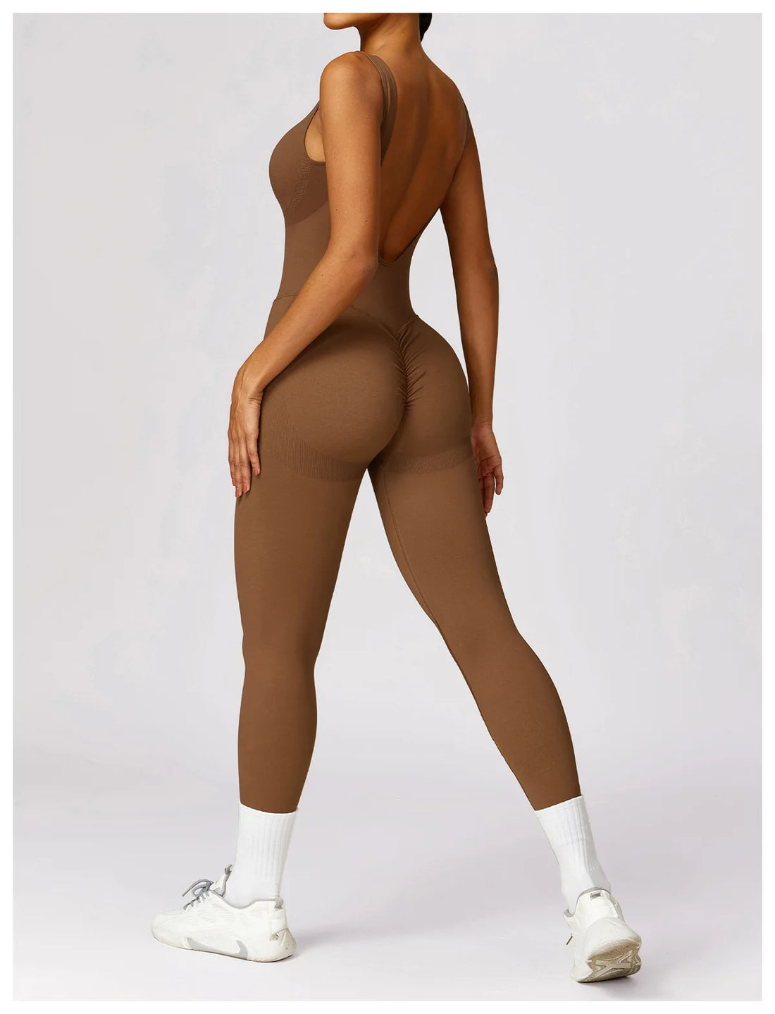 Women’s One-Piece Sporty Jumpsuit – Backless Yoga Suit with Leggings, Gym & Pilates Sportswear