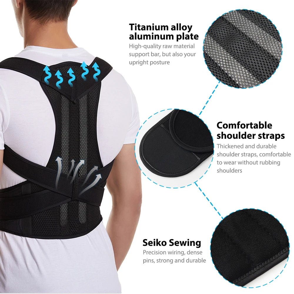 Upper Back Posture Corrector – Adjustable Clavicle & Shoulder Support Brace