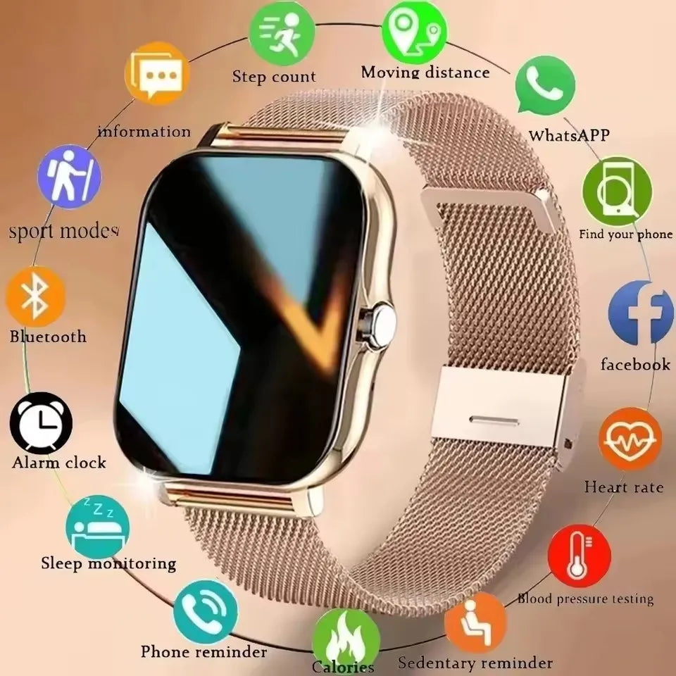 Smartwatch with Bluetooth Call, Health Monitoring, 1.44" Color Screen
