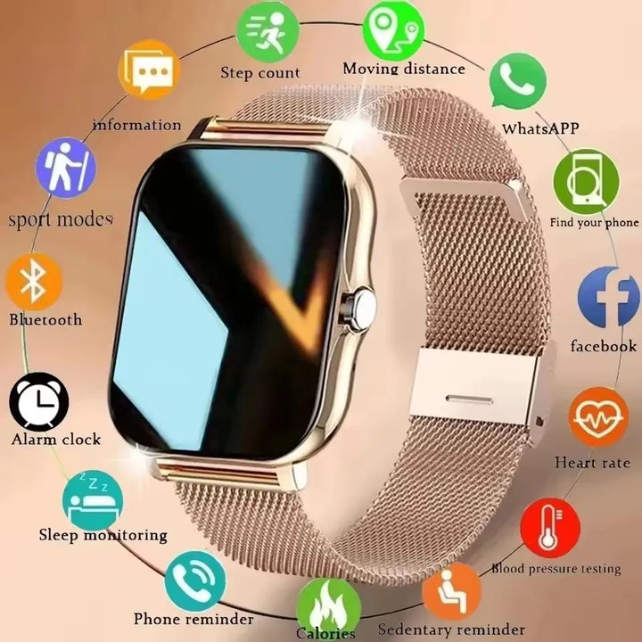 Smartwatch with Bluetooth Call, Health Monitoring, 1.44" Color Screen