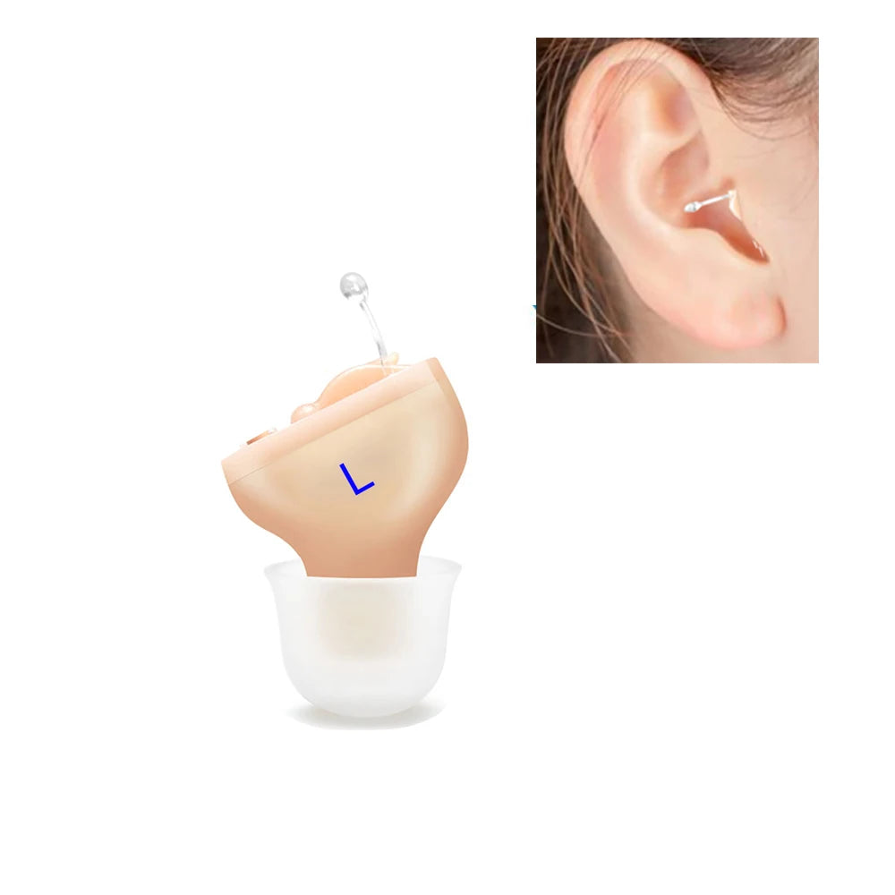Premium CIC Hearing Aid Pair – Mini In-Ear Sound Amplifier with Portable Case