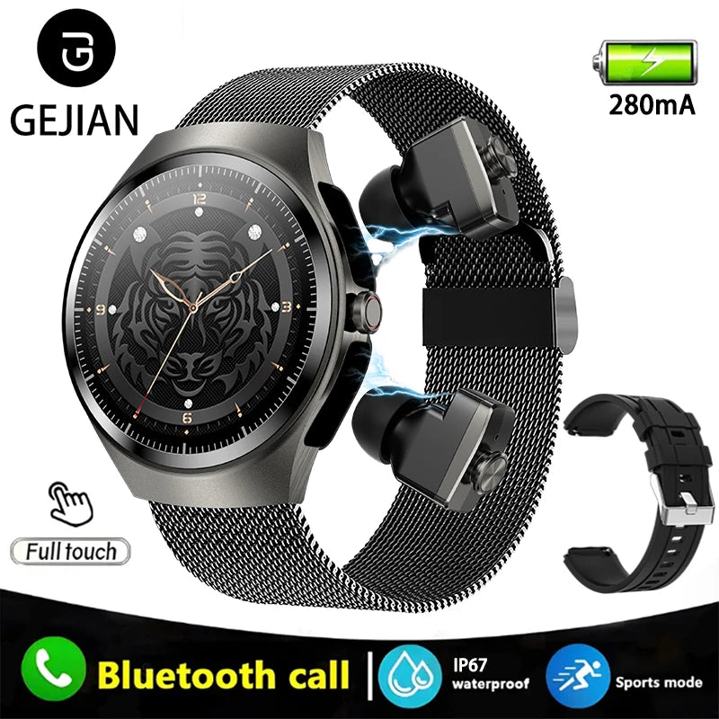 GEJIAN Smartwatch with Built-in Headphones & AMOLED Display