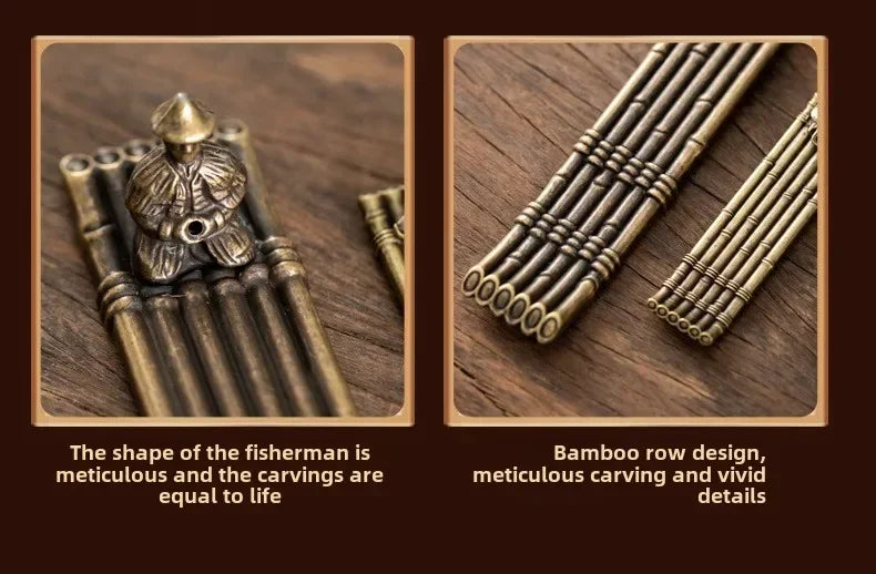 Creative Boat Incense Holder – Japanese Style Fishing Man Ornament, Aromatherapy Stick Burner Home Décor