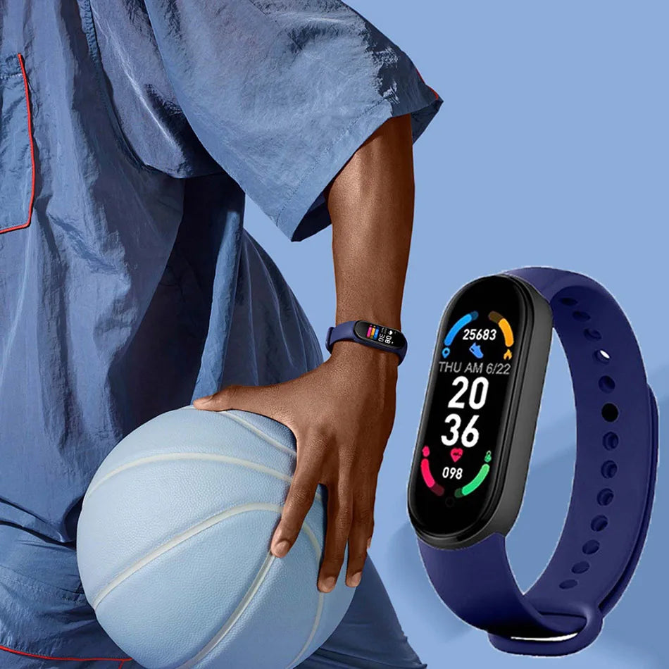 M6 Smart Watch – Waterproof Fitness Tracker with Heart & BP Monitor